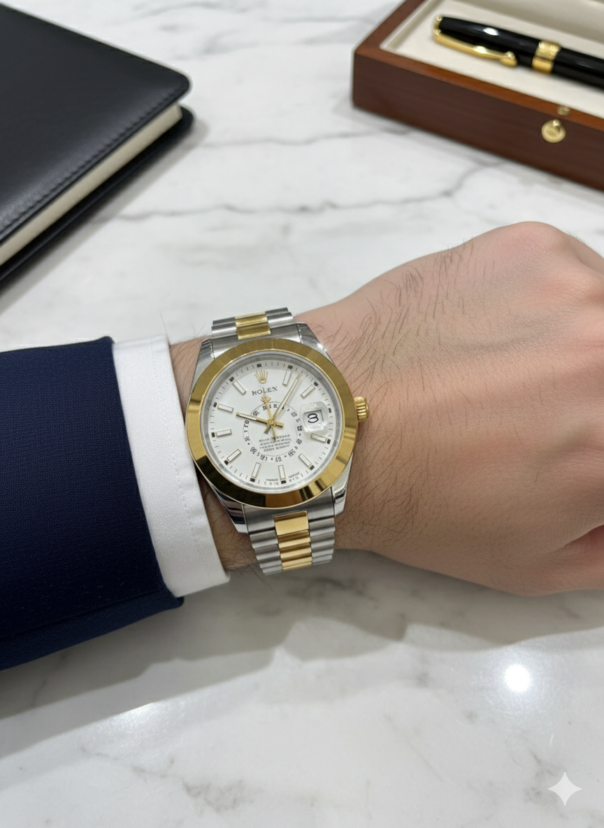 Rolex 1461 Golden, Silver & White Watch