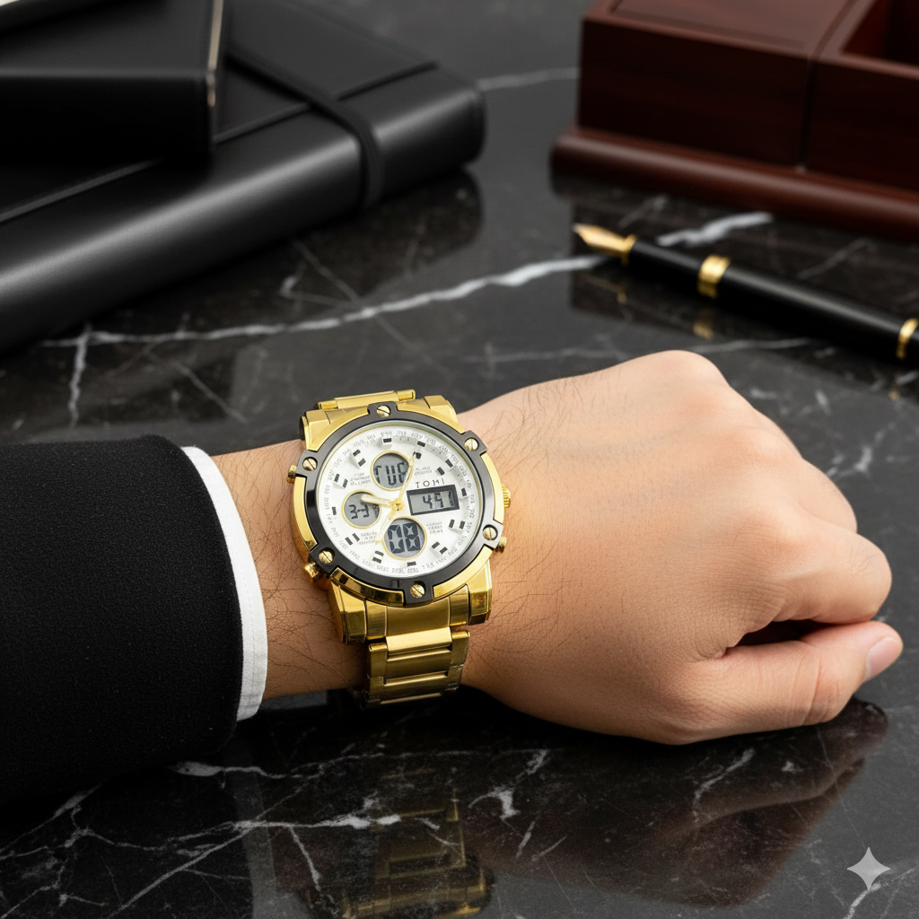 Tomi Golden & White Watch