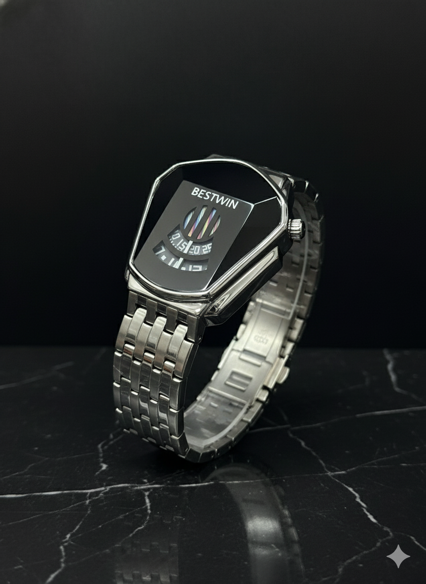 Bestwin Silver & Black Watch