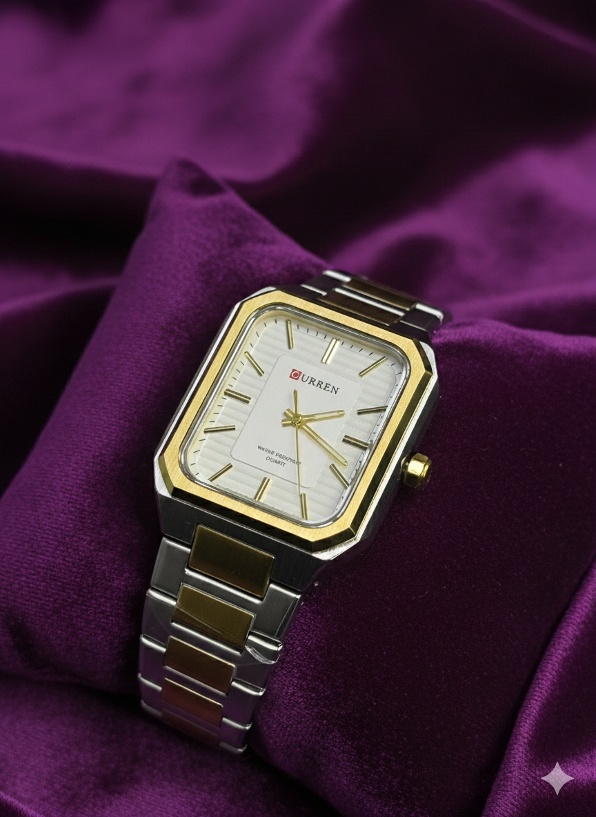Curren Golden & White Watch