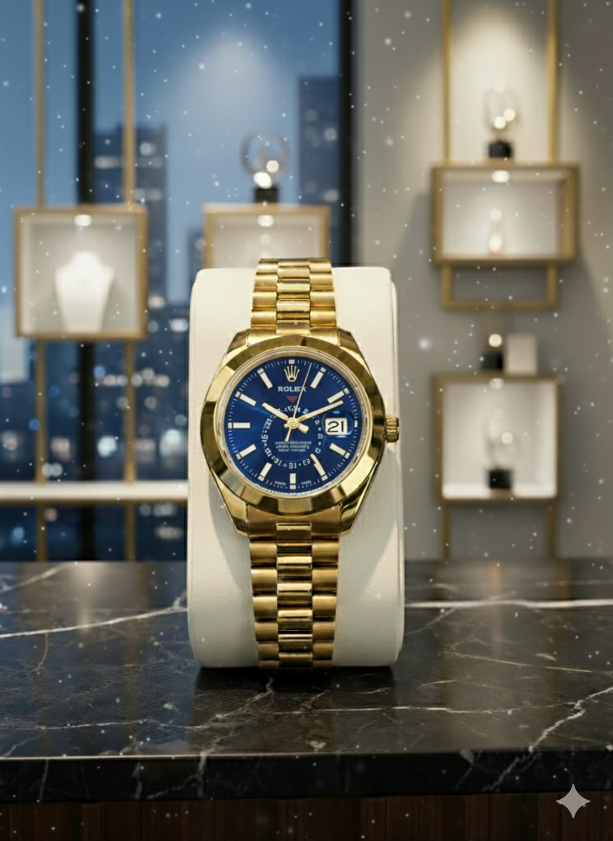 Rolex Golden & Blue Watch