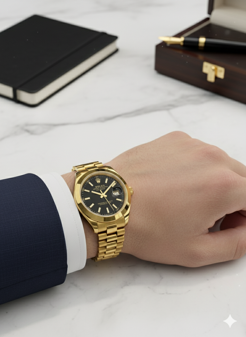 Rolex Golden & Black Watch