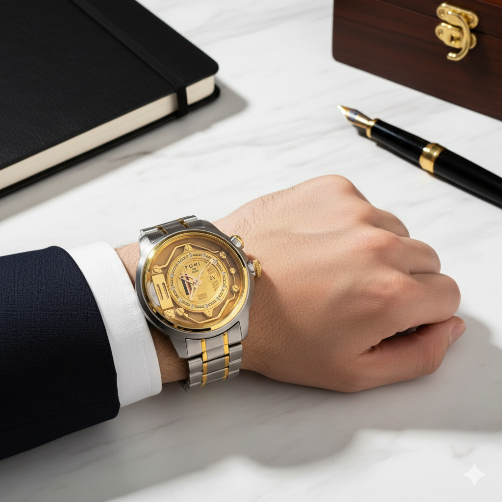 Tomi 1983 Golden & Silver Watch