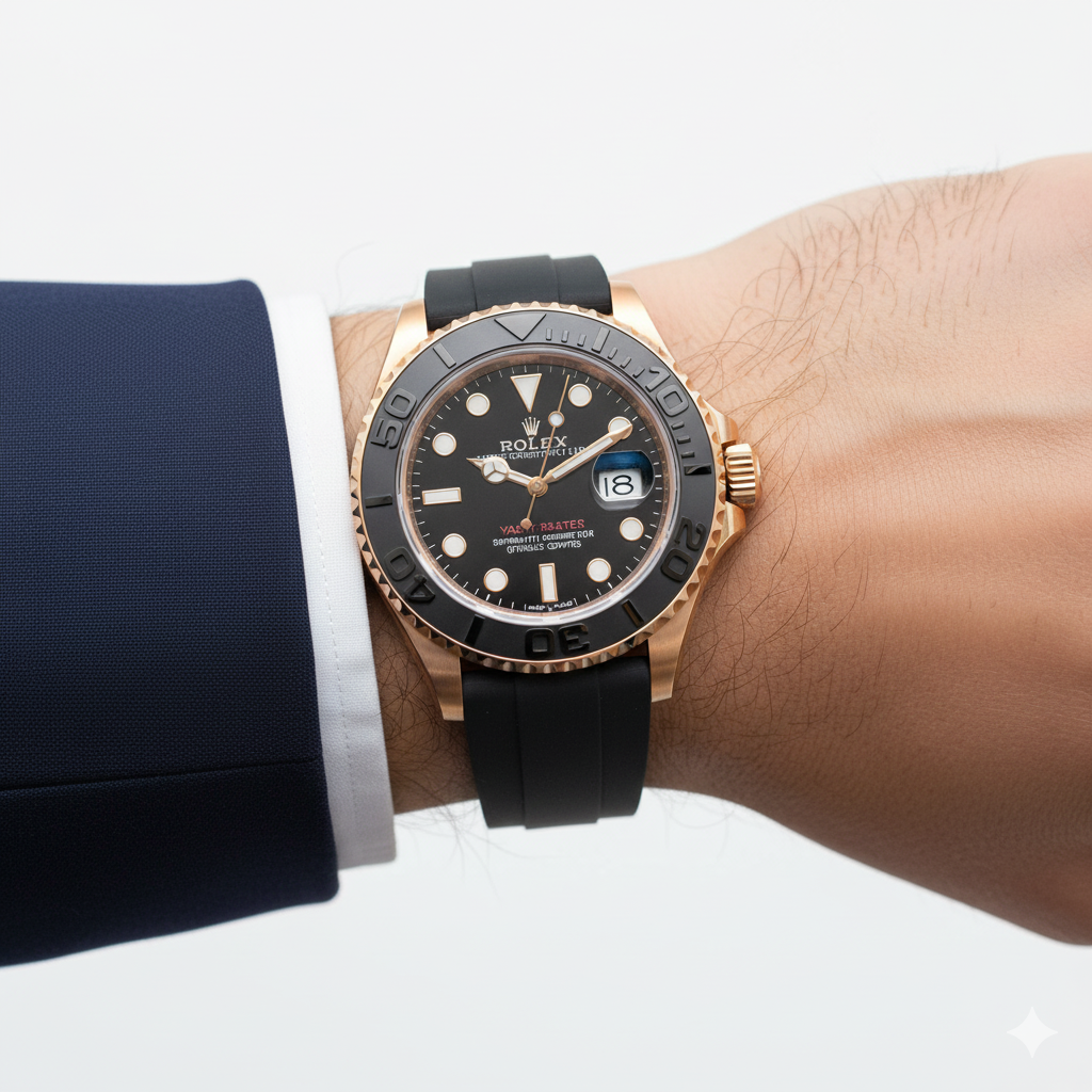 Rolex Rotating Dial Black & Golden Watch