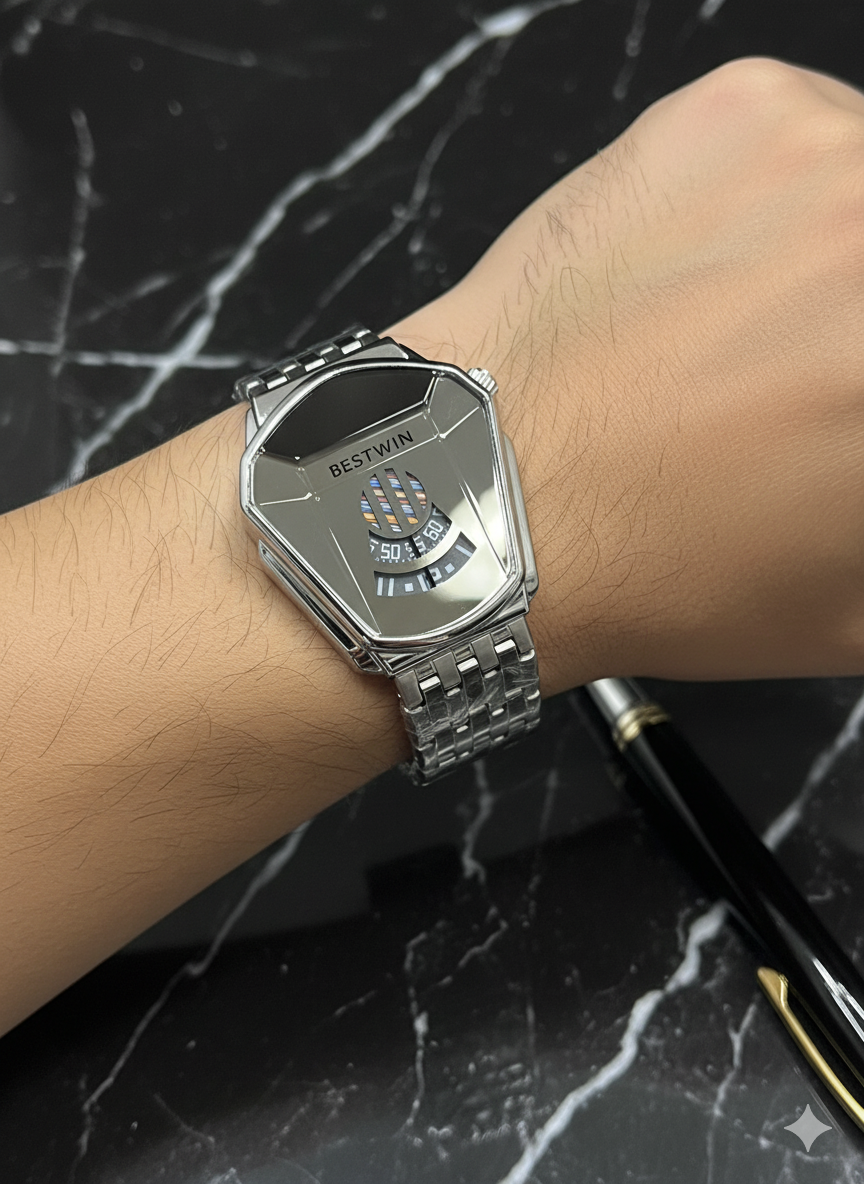 Bestwin Silver & Black Watch