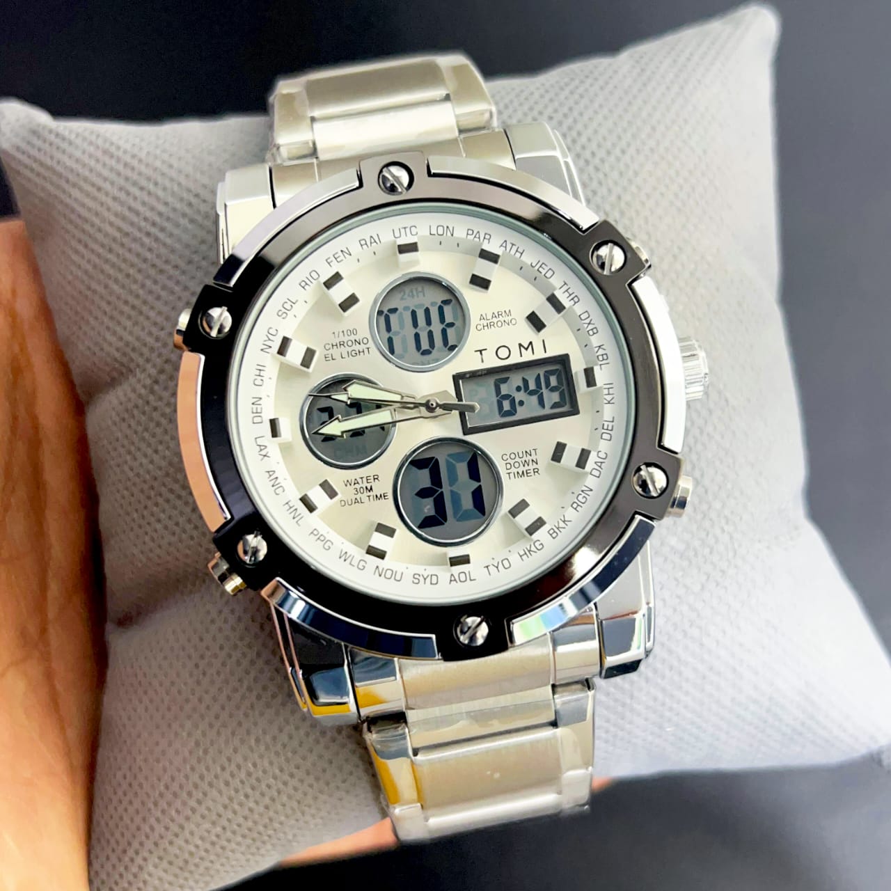 Tomi Silver & White Wtach