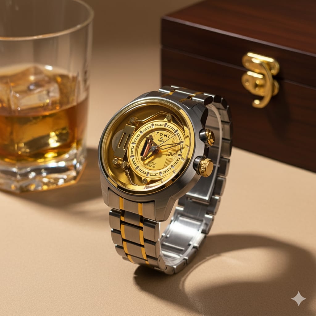 Tomi 1983 Golden & Silver Watch