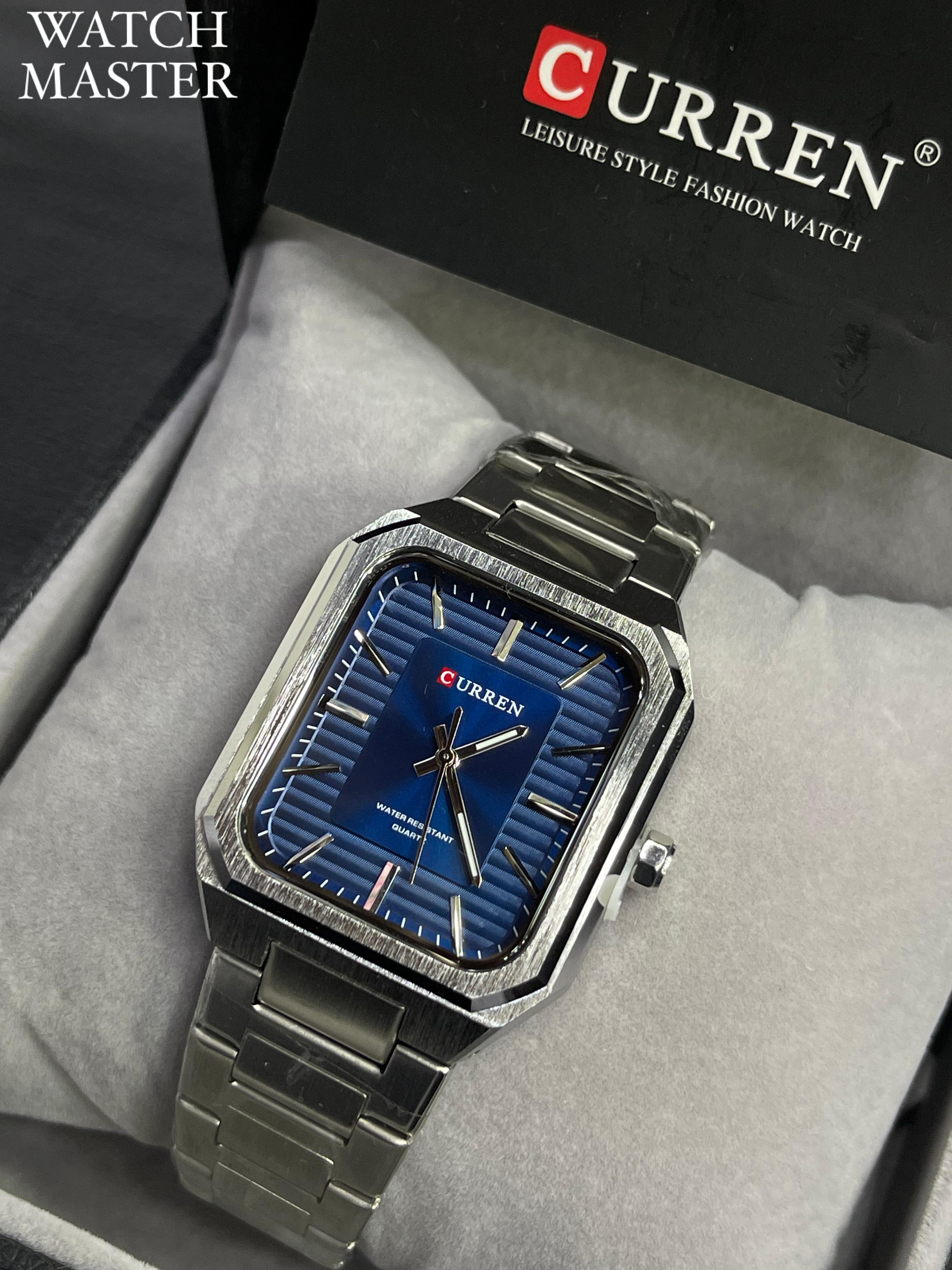 Curren Silver & Blue Watch