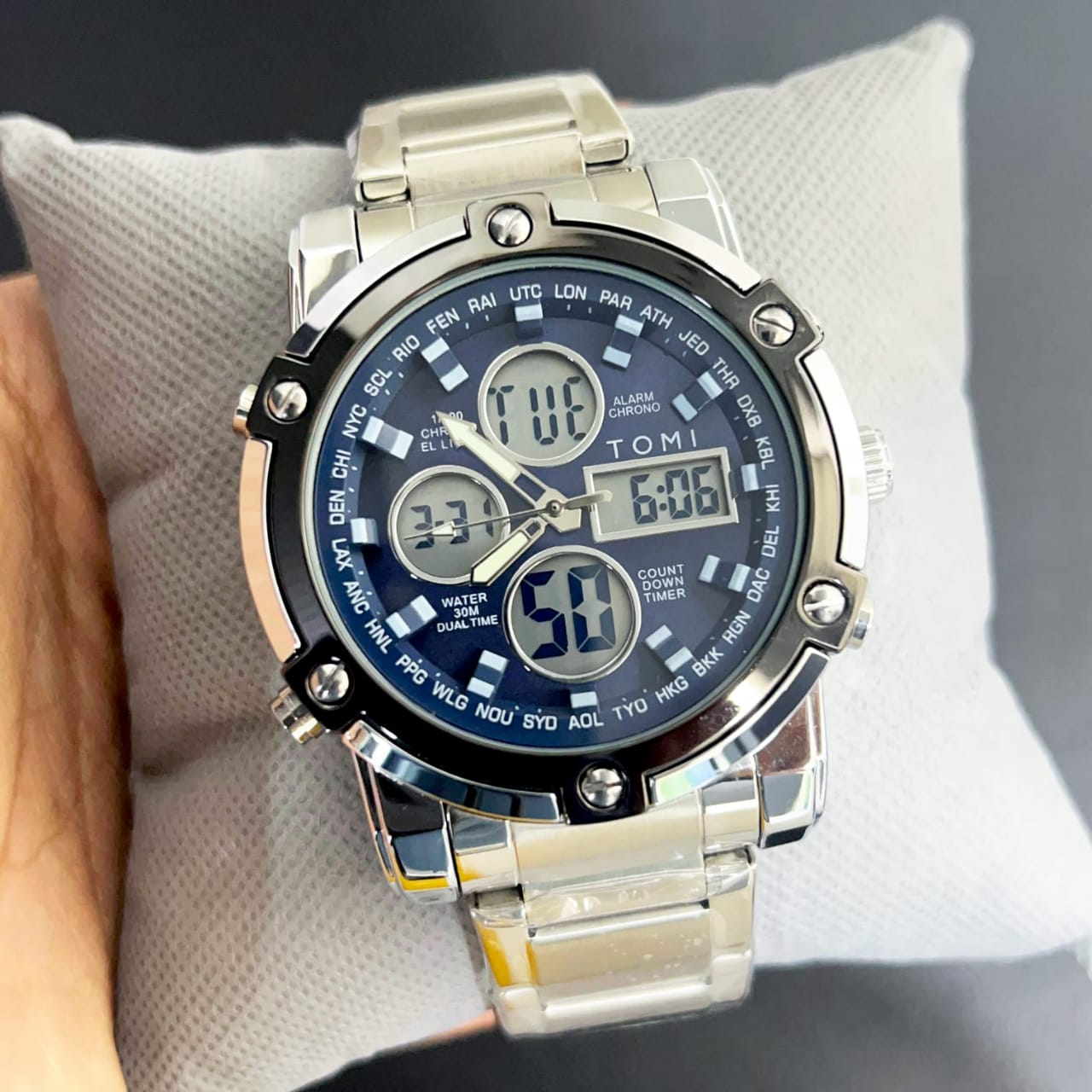 Tomi Silver & Blue Watch