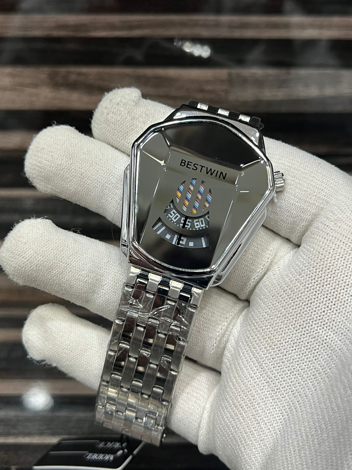 Bestwin Silver & Black Watch