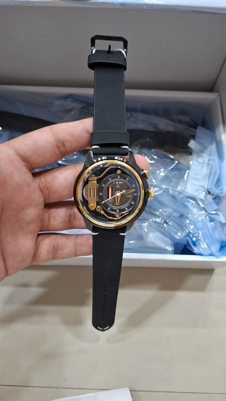 Tomi 1985 Black & Golden Watch