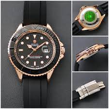 Rolex Rotating Dial Black & Golden Watch