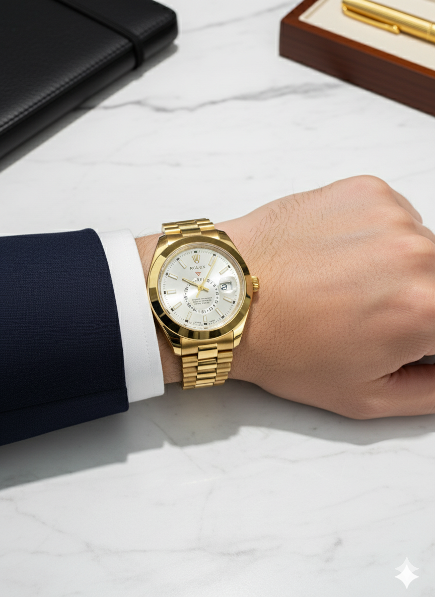 Rolex Golden &amp; White Watch