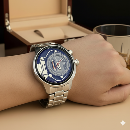 Tomi 1980 Silver &amp; Blue Watch