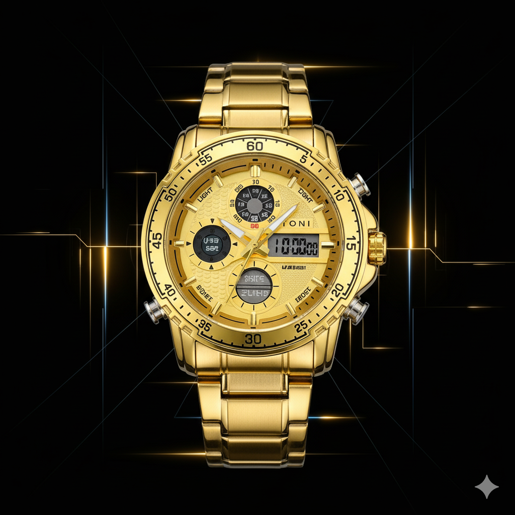 Tomi 1581 Golden Sports Watch