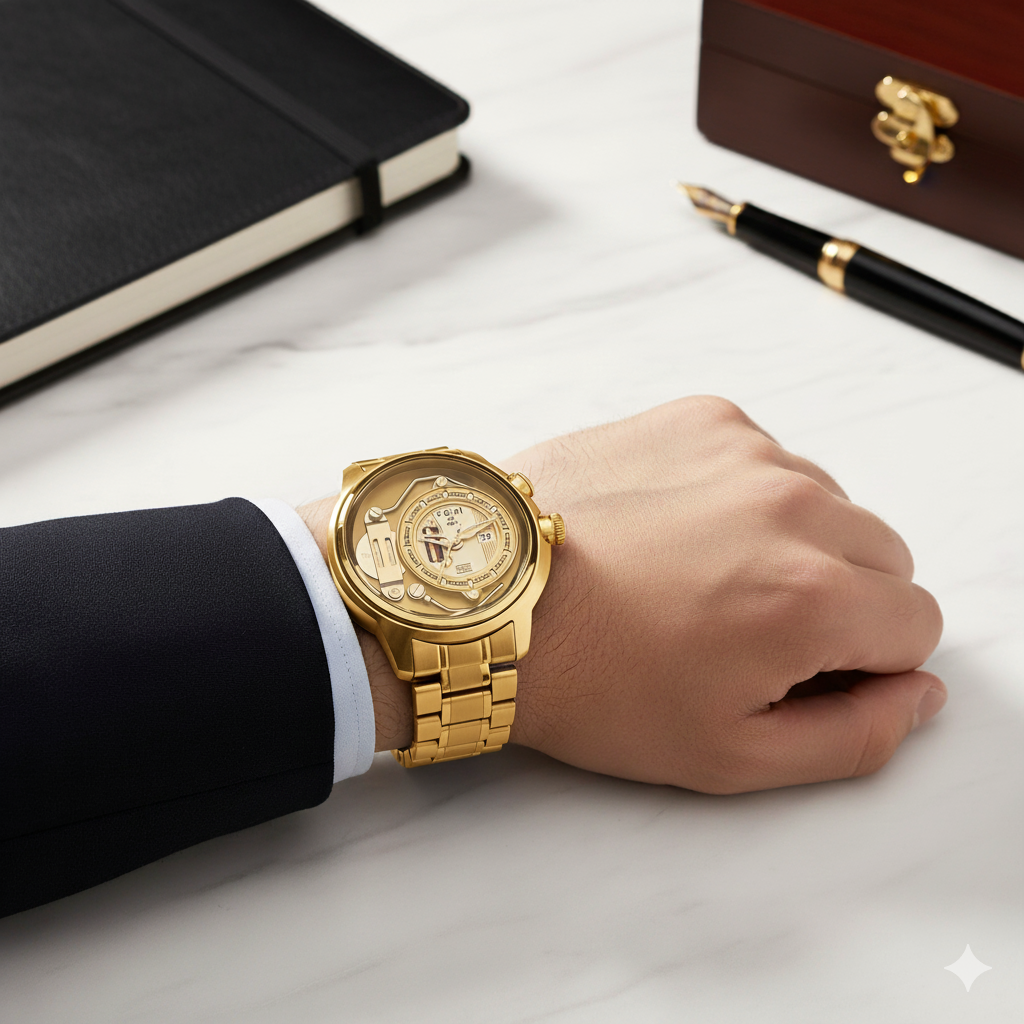 Tomi 1984 Golden &amp; White Watch