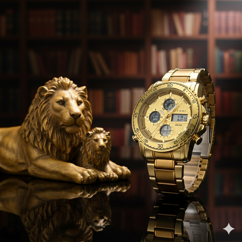 Tomi 1581 Golden Sports Watch