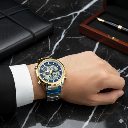 Tomi 1882 Three Tone Sports Watch