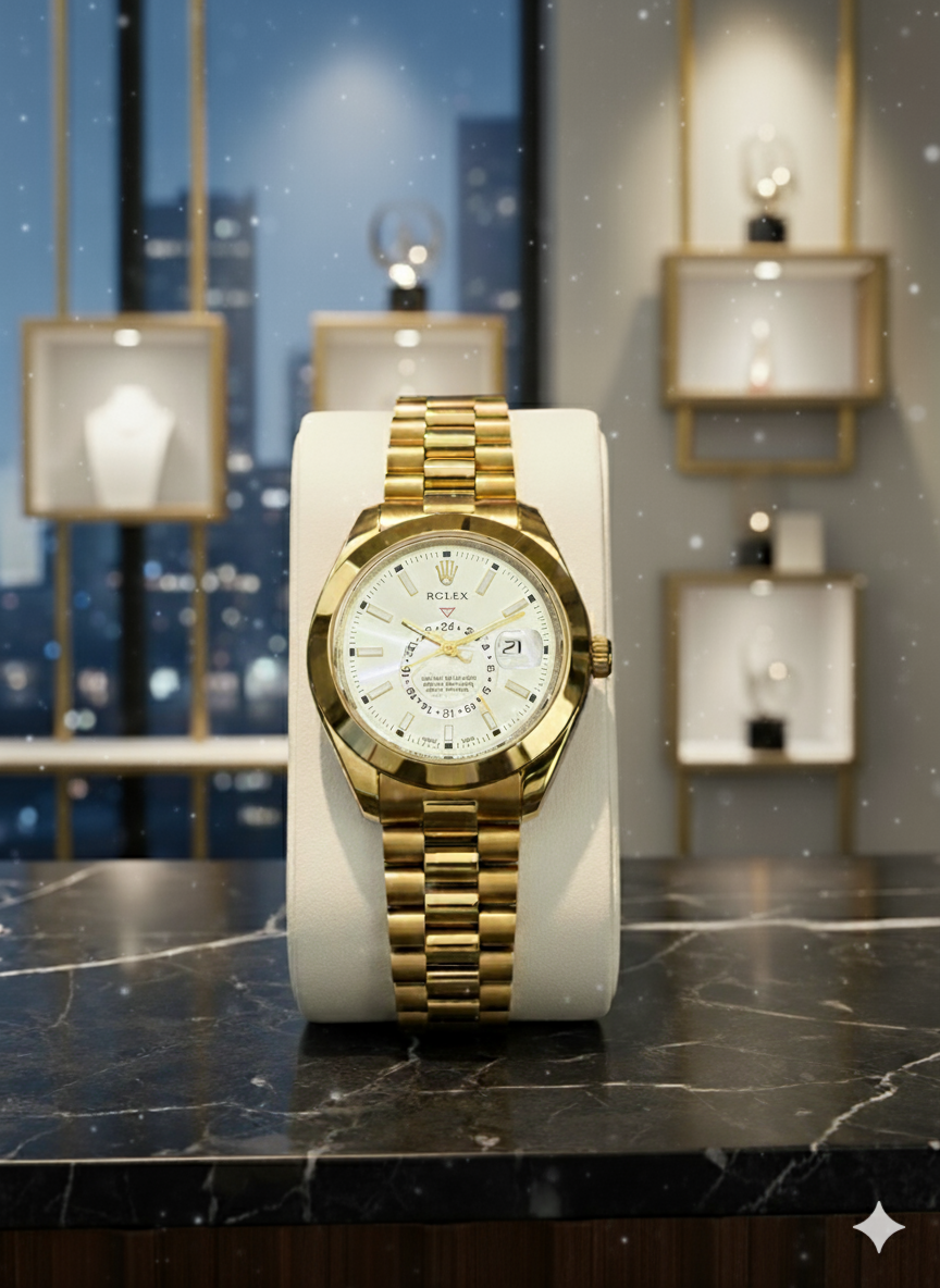 Rolex Golden &amp; White Watch