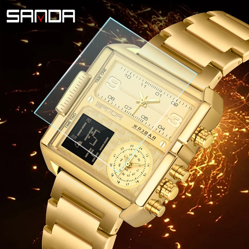 Sanda 6023 Golden Watch