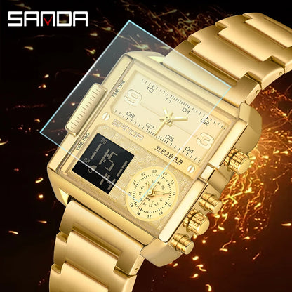 Sanda 6023 Golden Watch