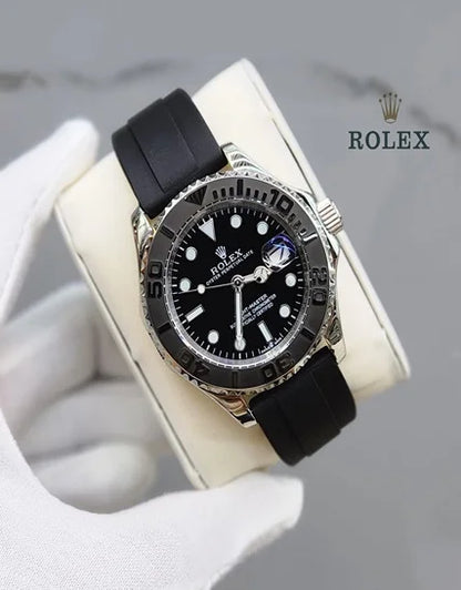 Rolex Rotating Dial Black &amp; Silver Watch