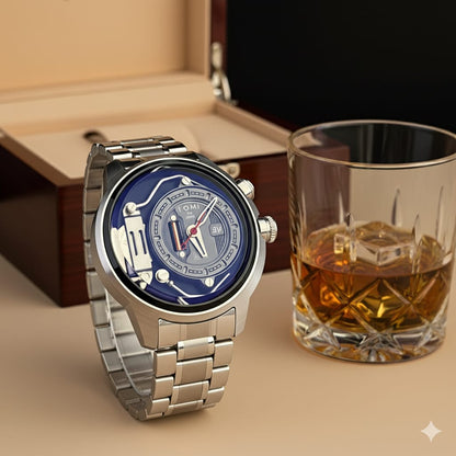 Tomi 1980 Silver &amp; Blue Watch