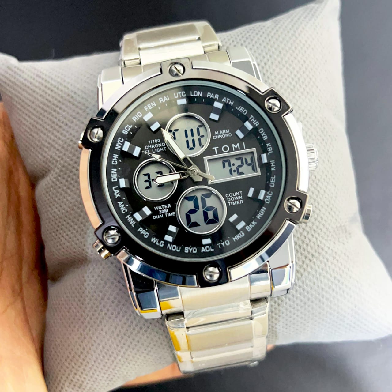 Tomi Silver &amp; Black Watch