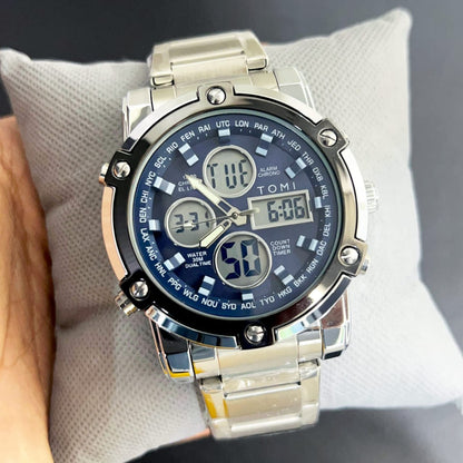 Tomi Silver &amp; Blue Watch