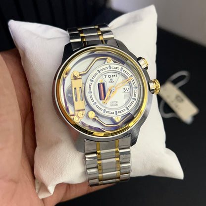 Tomi 1981 Silver, Golden &amp; White Watch