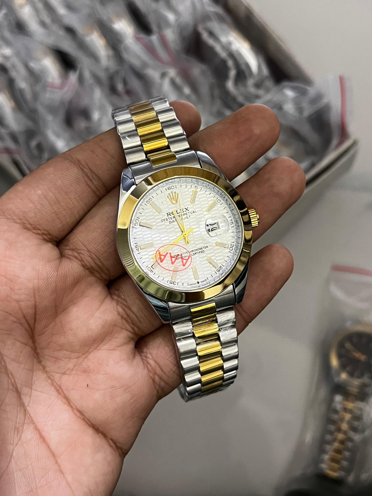 Rolex 1460 Golden, Silver &amp; White Watch