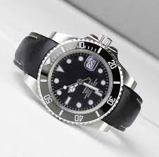 Rolex Rotating Dial Black &amp; Silver Watch